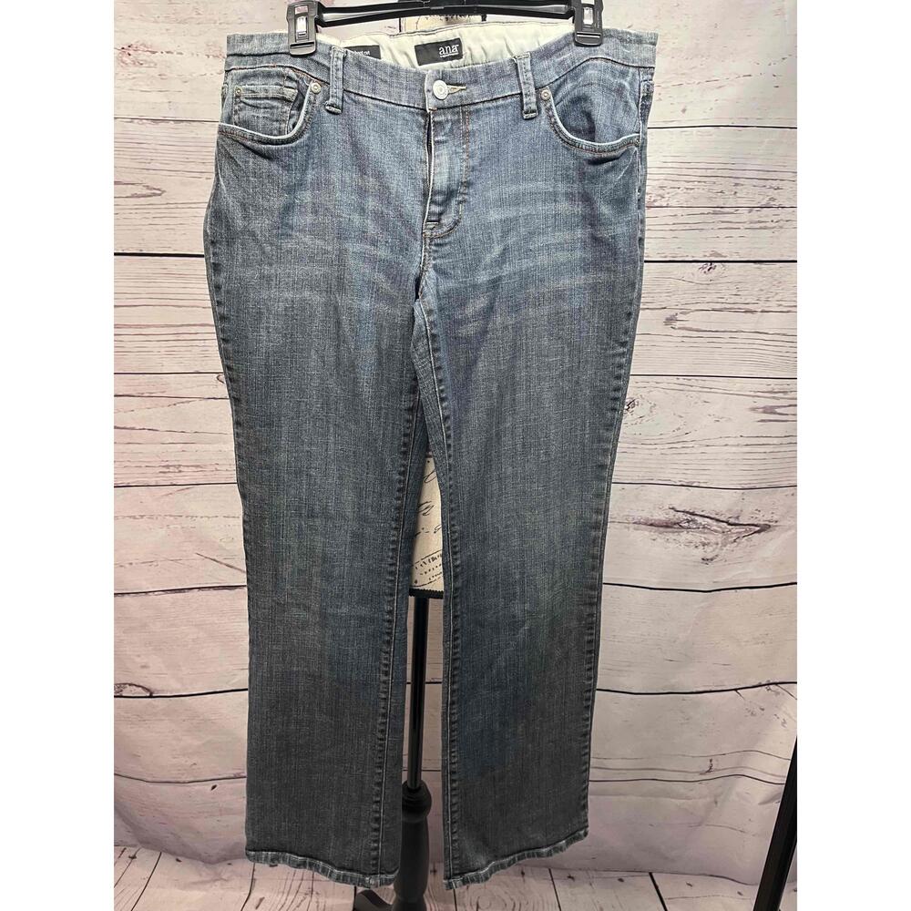 A.n.a Blue Slim Boot Cut Stonewashed Jeans 5-Pocket Size 12‎